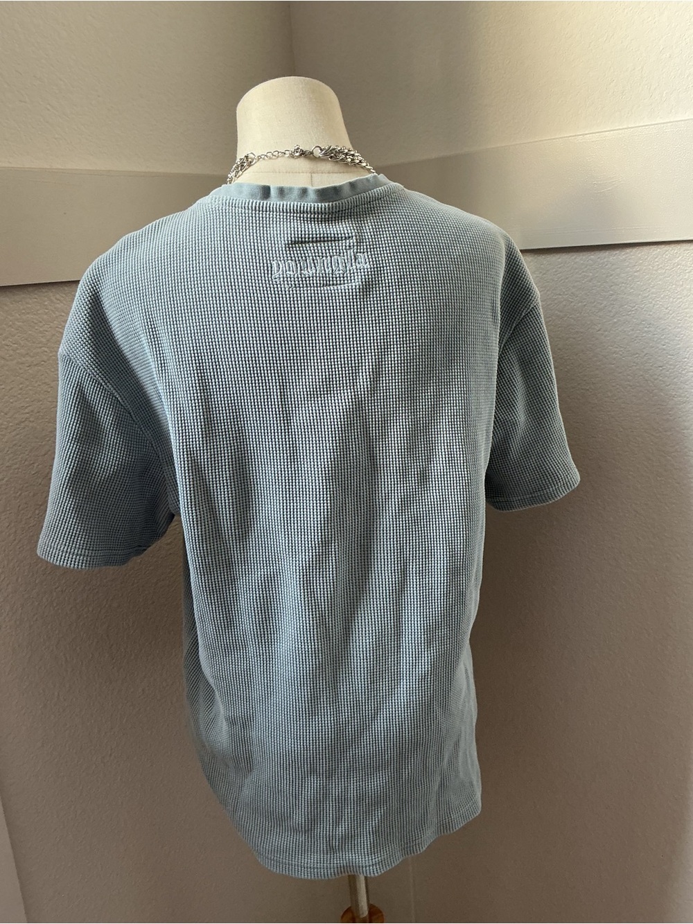 YoungLA Blue-Gray Waffle Knit Tee - Men's Oversized Short Sleeve - Picture 6 of 10